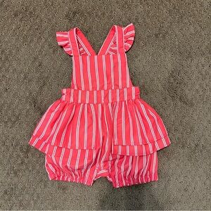 Habitual Pink and White Jumpsuit with Ruffle Details